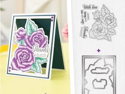 Gemini Colourable Create a Card Stamp & Die - Sweet Roses