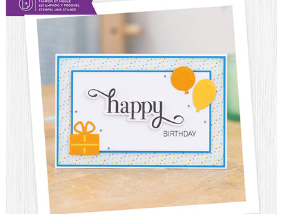 Gemini Fancy Sentiments Stamp and Die - Happy Birthday