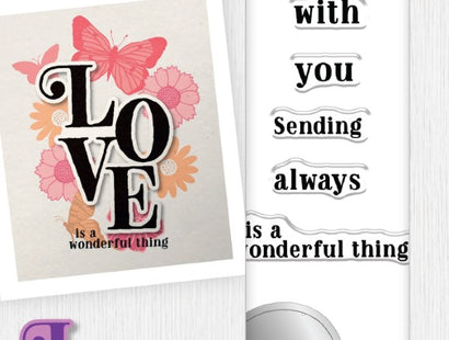 Gemini Floral Sentiment Stamp and Die - Love