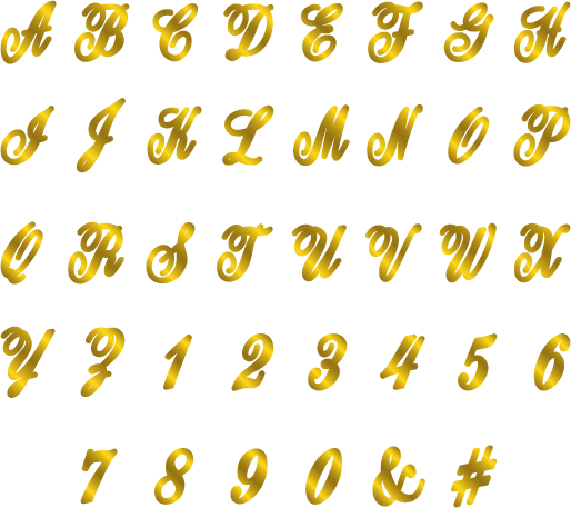 Gemini Monogram Foil Stamp Die - Traditional Script Alphabet