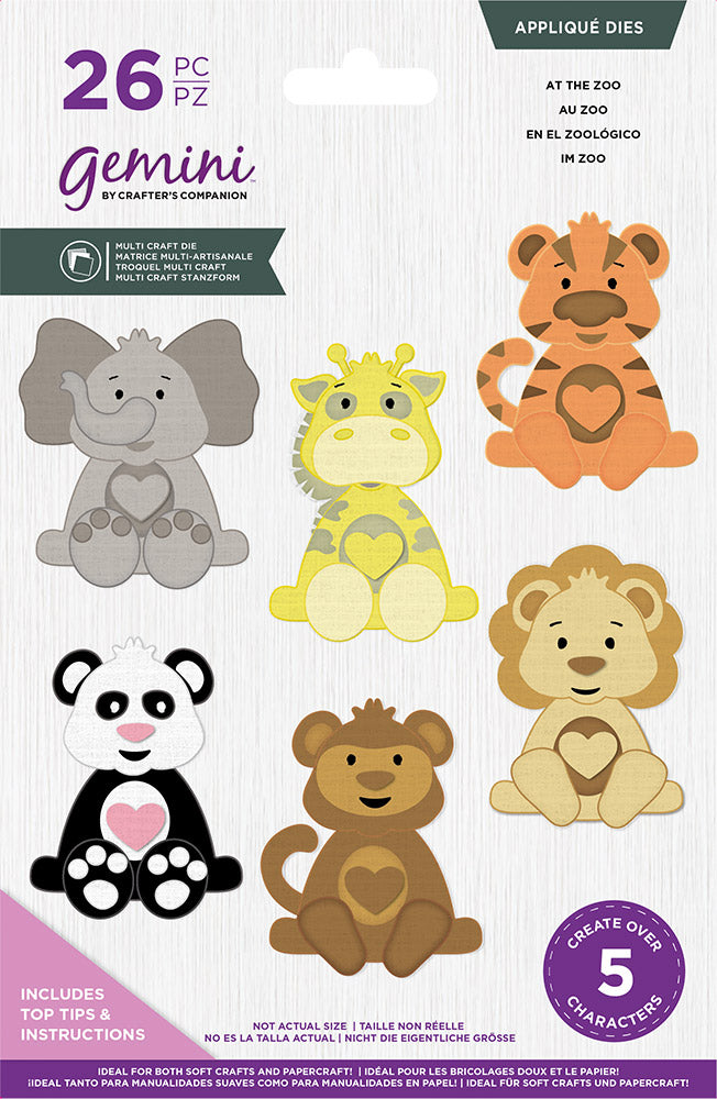 Gemini Multi Craft Appliqué Die - At The Zoo -Crafters Companion UK