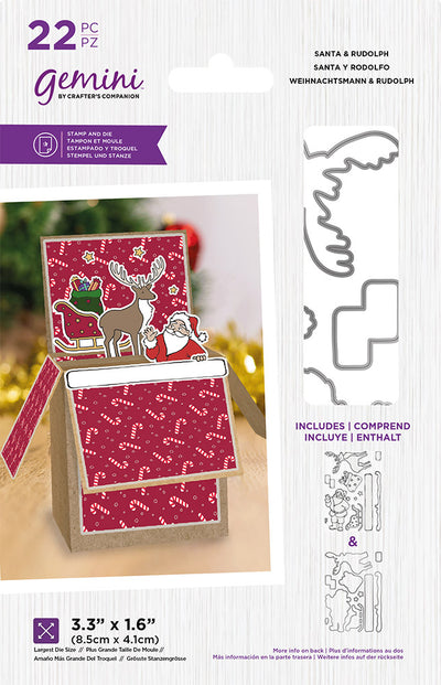Gemini Pop Up Box Stamp & Die - Santa & Rudolph