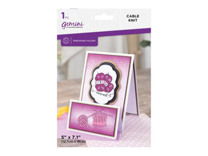 Gemini 5 x 7” 2D Textured Embossing Folder - Cable Knit