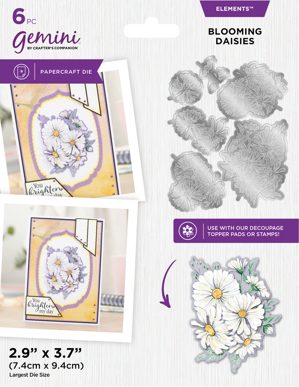 Gemini Elements Floral Decoupage Die - Blooming Daisies