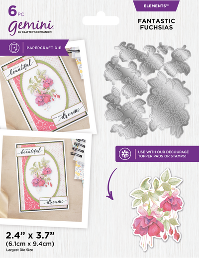 Gemini Elements Floral Decoupage Die - Fantastic Fuchsias