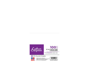 Crafter's Companion 5" x 5" White Card & Envelopes - 100 Pack