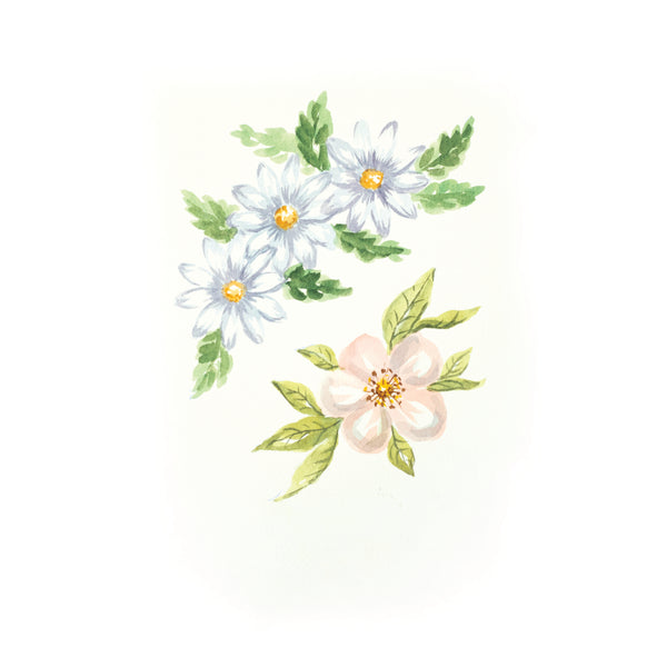 Sheena Douglass Watercolour Fusion Photopolymer Stamp - Daisy and Wild Rose