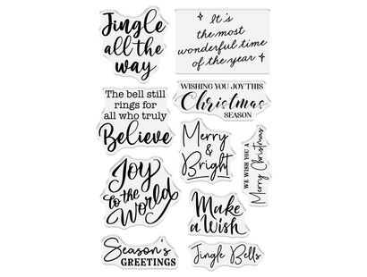 Jingle All The Way Clear Acrylic Stamps - Merry Sentiments