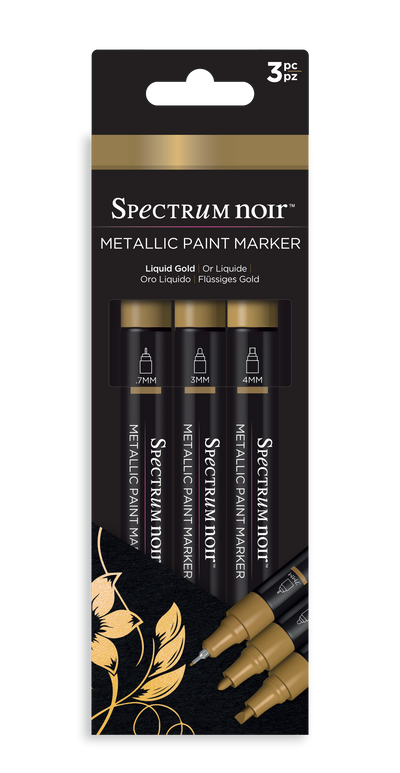 Spectrum Noir-Metallic Paint Marker (3PC) - Liquid Gold