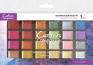 Crafter's Companion Shimmer Watercolour Palette - Moonbeam with 2pc Watercolour Card