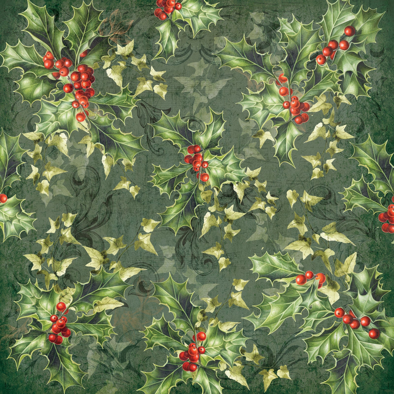 Nature’s Garden - Holly & Ivy - 12” x 12” Paper Pad