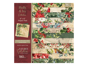 Nature’s Garden - Holly & Ivy - 6” x 6” Paper Pad