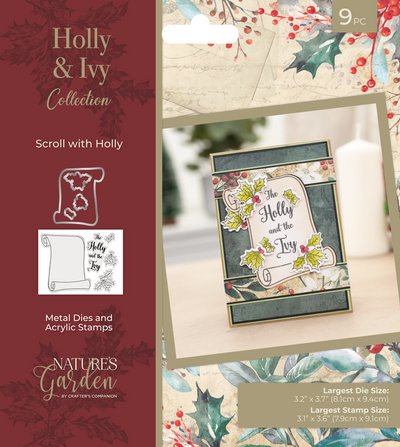 Nature’s Garden - Stamp and Die - Scroll With Holly