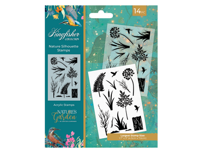 Nature's Garden - Kingfisher Collection - Clear Acrylic Stamps - Nature Silhouette Stamps