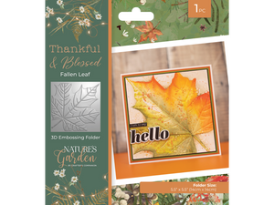 Nature's Garden - Thankful & Blessed 3D Embossing Folder - Fallen Leaf