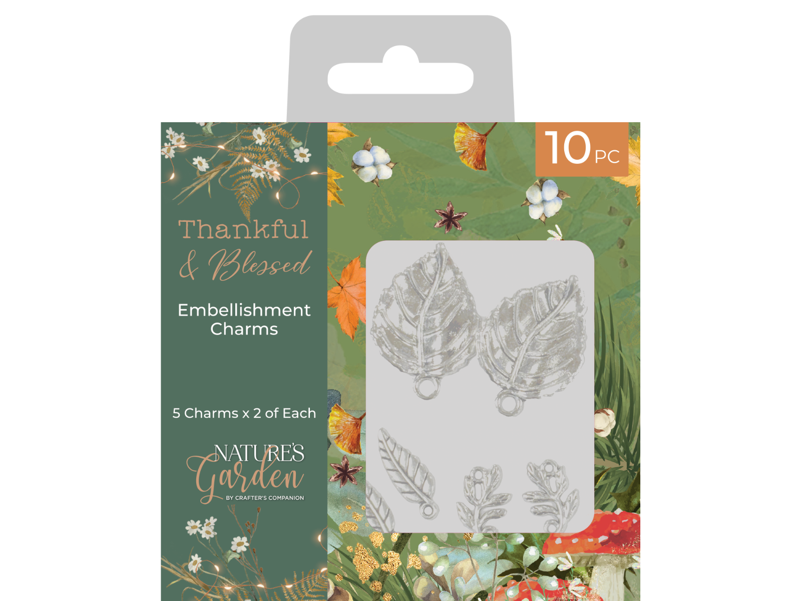 Nature's Garden - Thankful & Blessed - Metal Charms