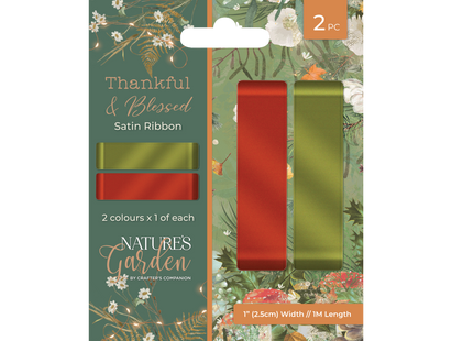 Nature’s Garden - Thankful & Blessed - Satin Ribbon