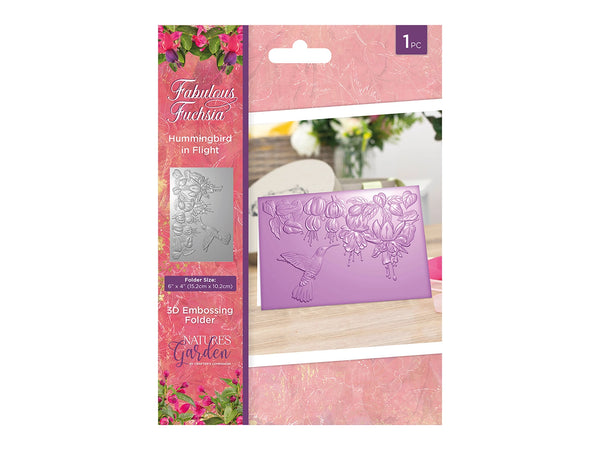 Nature's Garden Fabulous Fuchsia 3D Embossing Folder - Hummingbird in Flight