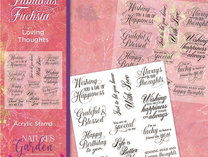 Nature's Garden Fabulous Fuchsia Clear Acrylic Stamp - Loving Thoughts