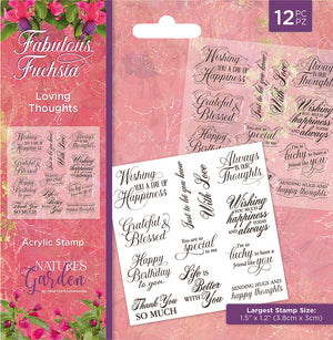 Nature's Garden Fabulous Fuchsia Clear Acrylic Stamp - Loving Thoughts