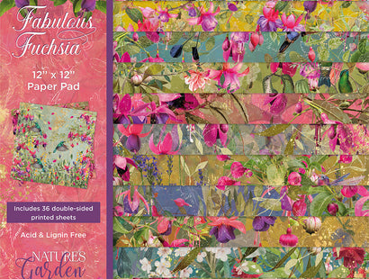 Nature's Garden Fabulous Fuchsia 12" x 12" Paper Pad