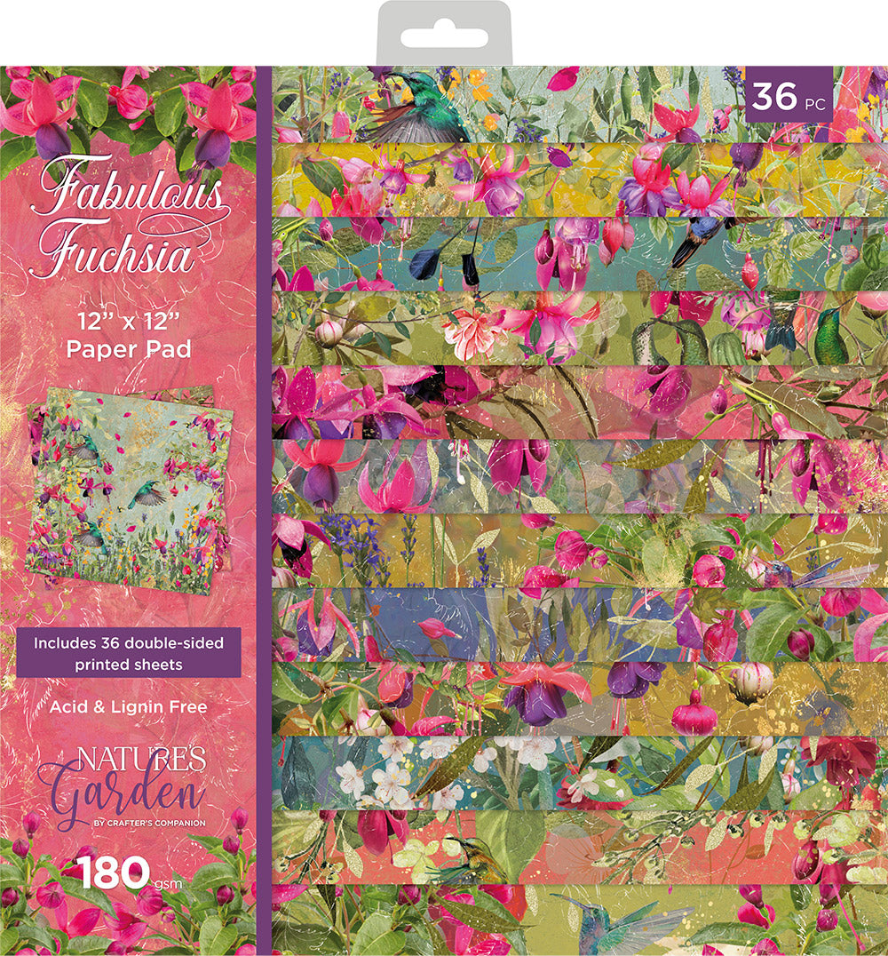 Nature's Garden Fabulous Fuchsia 12" x 12" Paper Pad