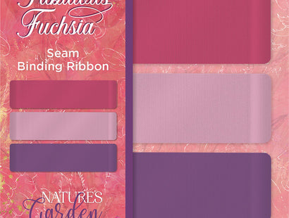 Nature's Garden Fabulous Fuchsia Seam Binding Ribbon 3 Piece