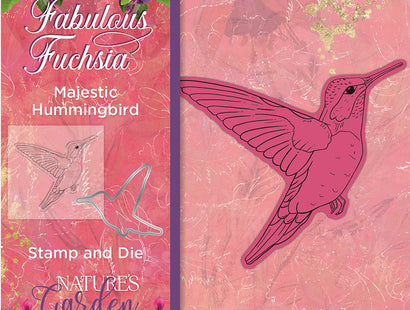 Nature's Garden Fabulous Fuchsia Stamp & Die - Majestic Hummingbird