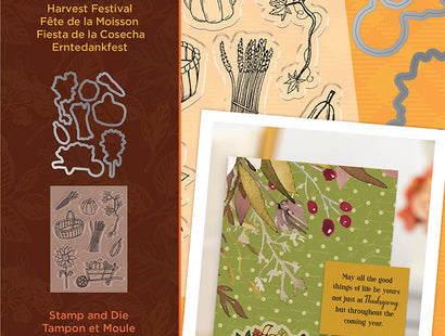 Nature's Garden Autumn Blessings Collection Stamp & Die - Harvest Festival