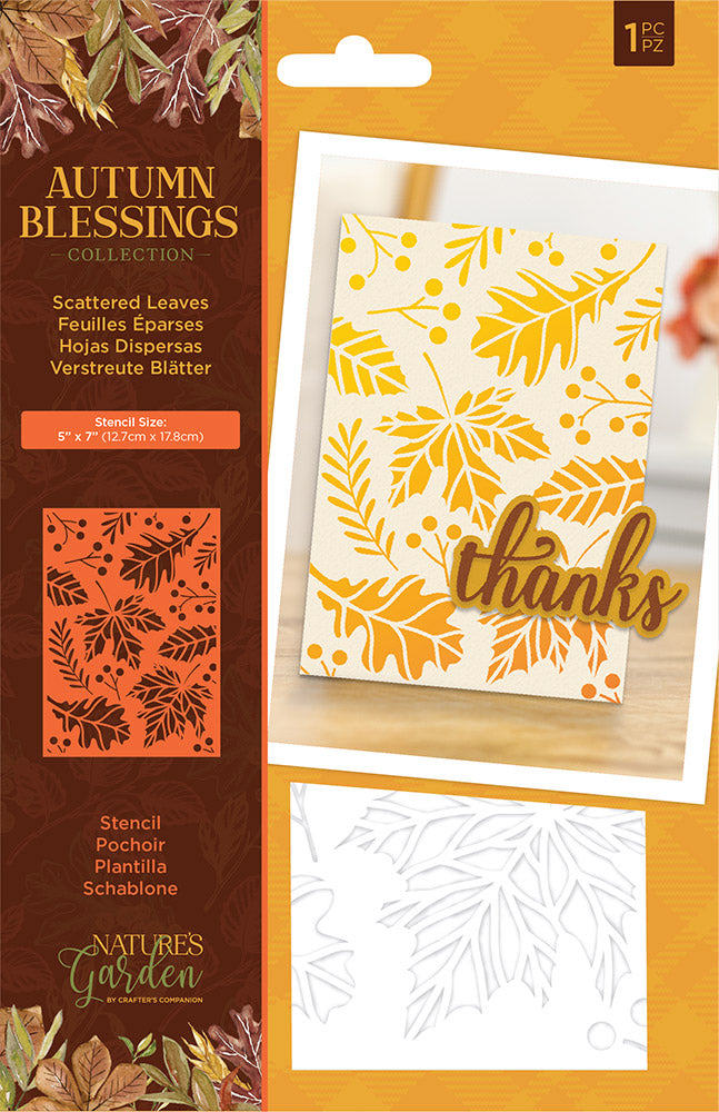 Nature's Garden Autumn Blessings Collection Stencil - Scattered Leaves