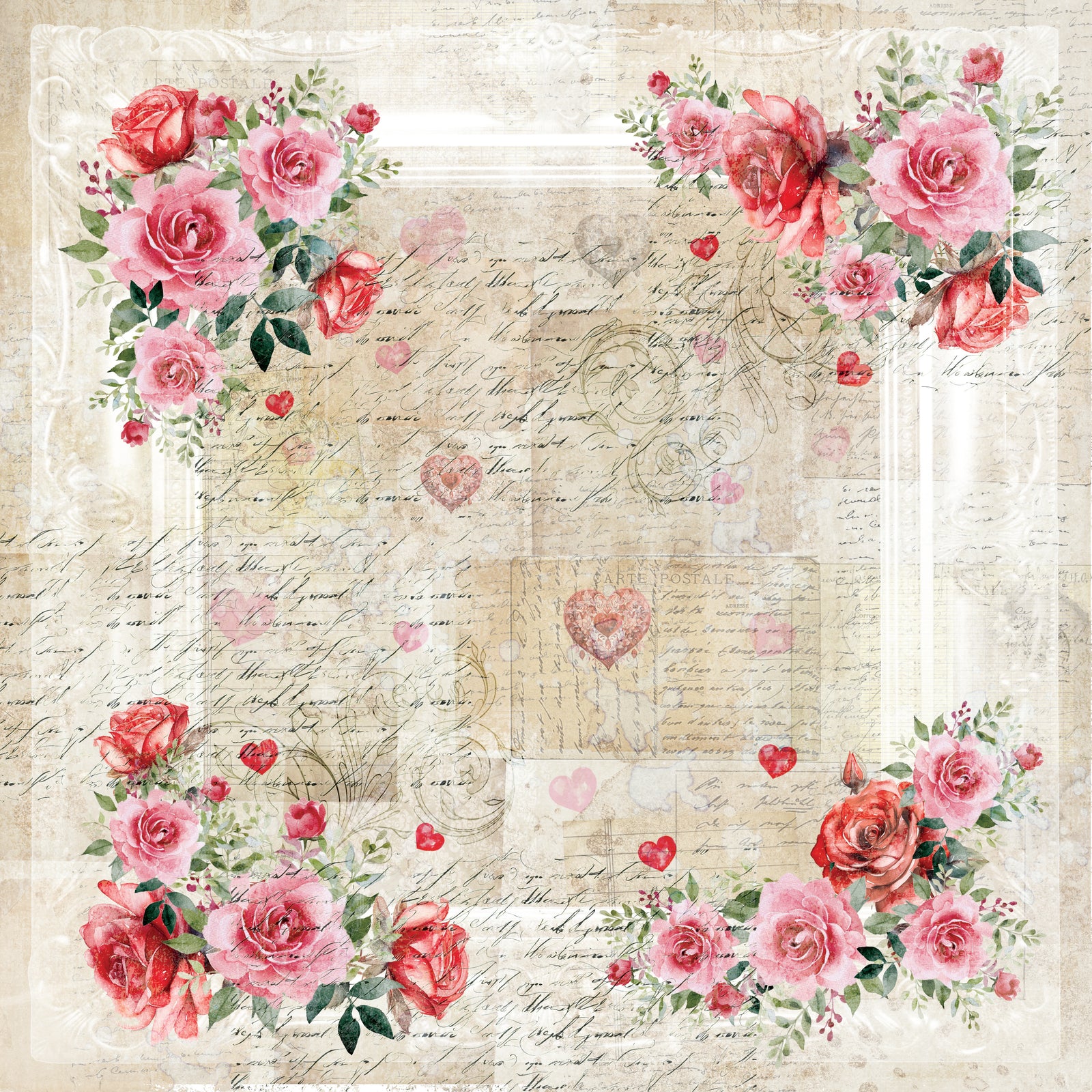 Crafters Companion 12” x 12” Paper Pad - Love Letter