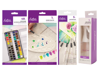 Crafter's Companion Watercolour Palette with Accessories Selection