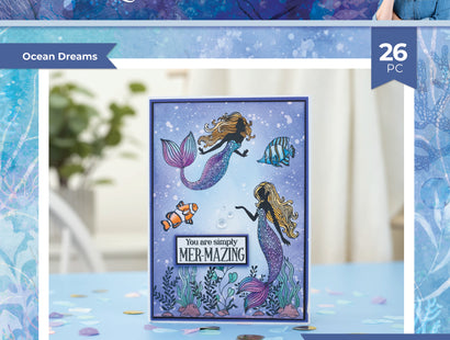 Sara Signature - Enchanted Ocean - Clear Acrylic Stamps - 8" x 8" - Ocean Dreams