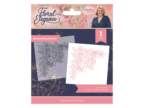 Sara Signature Floral Elegance Clear Acrylic Stamp – Blossoming Corner