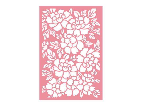 Sara Signature Floral Elegance 4” x 6” Stencil – Perfect Peonies