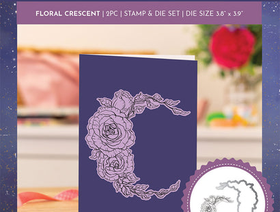 Sheena Douglass Bella Luna Stamp and Die - Floral Crescent