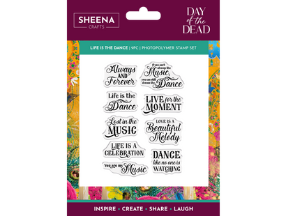 Sheena Douglass Day of the Dead Photopolymer Stamp - Life is the Dance