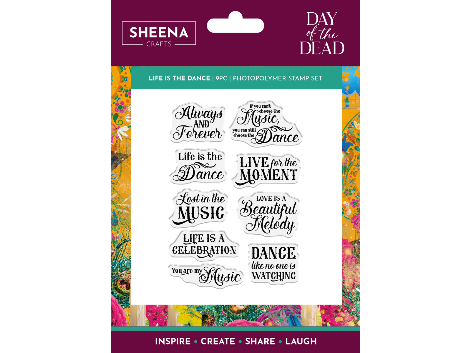 Sheena Douglass Day of the Dead Photopolymer Stamp - Life is the Dance