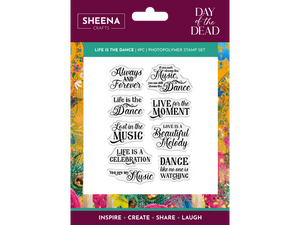 Sheena Douglass Day of the Dead Photopolymer Stamp - Life is the Dance