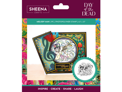 Sheena Douglass Day of the Dead Photopolymer Stamp - Melody Man