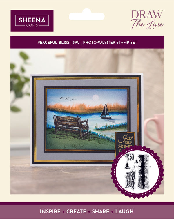 Sheena Douglass Draw the Line Photopolymer Stamp - Peaceful Bliss