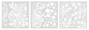 Sheena Douglass Garden Visitors 8" x 8" Stencil Set - Foliage Swirls