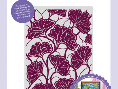 Sheena Douglass In the Frame Bold Florals Embossing Folder 5" x 7" - Ginkgo Leaves