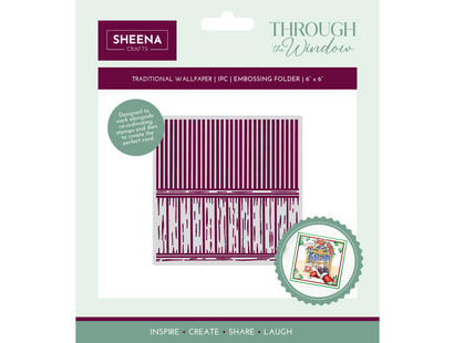 Sheena Douglass Through the Window 6” X 6” 2D Embossing Folder - Traditional Wallpaper