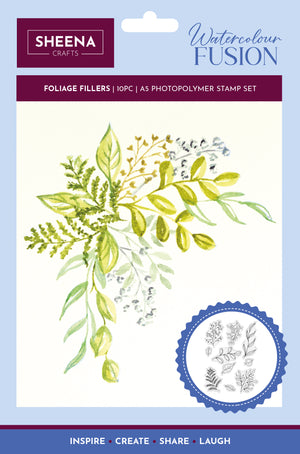 Sheena Douglass Watercolour Fusion Photopolymer Stamp - Foliage Fillers