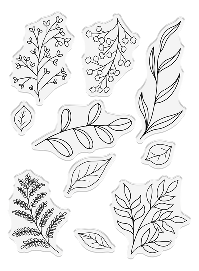 Sheena Douglass Watercolour Fusion Photopolymer Stamp - Foliage Fillers