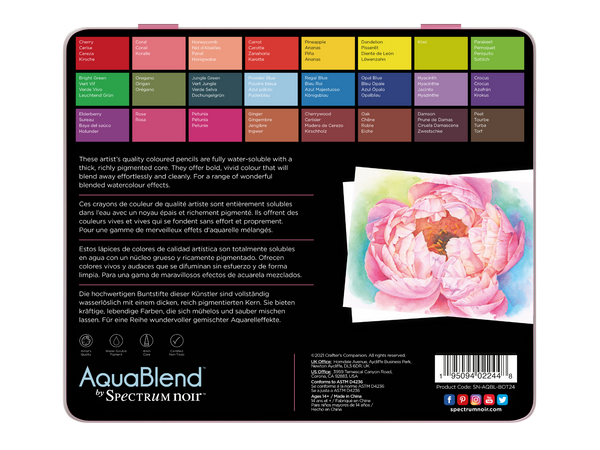 Botanical Aquablend Watercolour Pencil Set - 24 Pack - Spectrum Noir