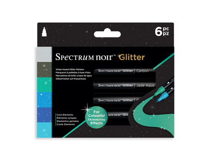 Spectrum Noir Glitter Marker-Cool Elements 6pc