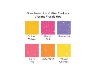 Spectrum Noir Glitter Marker-Vibrant Florals 6pc