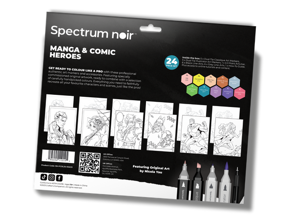 Manga & Comic Heroes Pro Fan Art Colouring Kit - Spectrum Noir